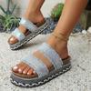 Fashion 2025 New Women Slippers Platform Outdoor Beach Cork Slippers Fashion Summer Sandals Sequin Platform Shoes Women Slides Women