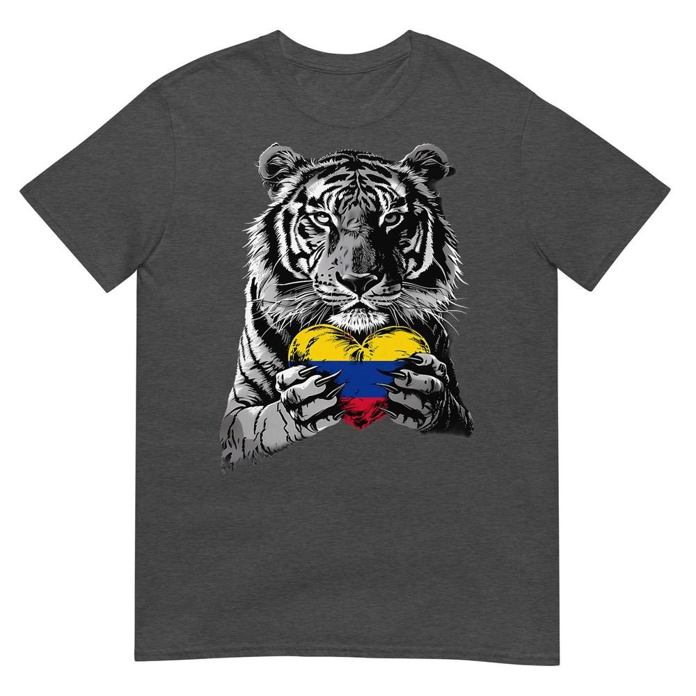 Colombian Roots Tiger Heart Colombian Pride Colombia Flag Tshirt