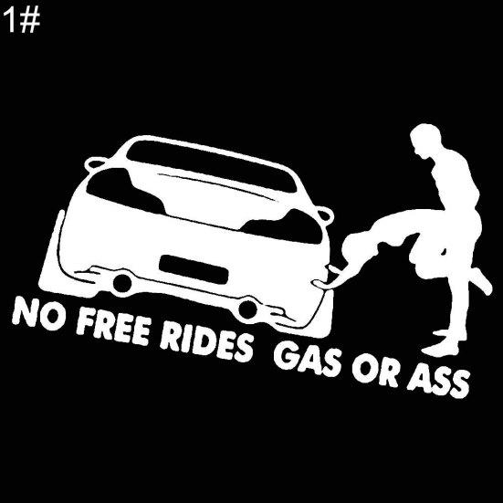 Funny No Free or Ass Rides Gas Vehicle Car Reflective Decals Sticker Decoration