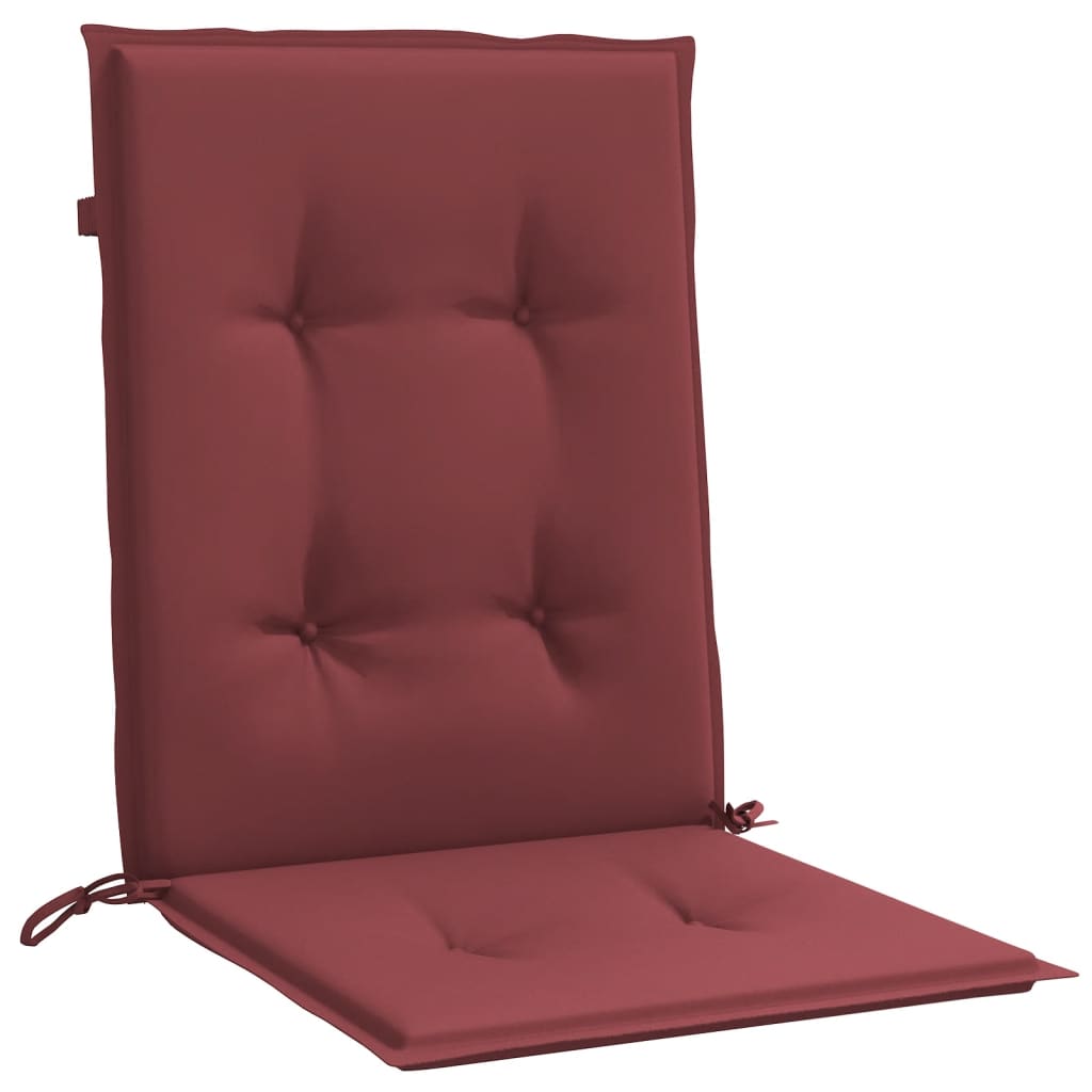 Low Backrest Chair Cushions 6 Pcs. Melange Wine Red 100x50x4 cm Fabric