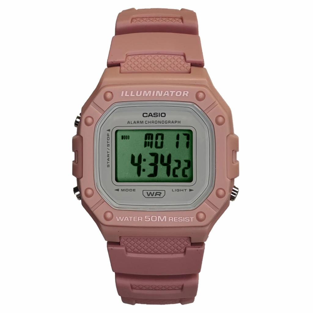 Casio Унисекс ПОДРОСТКОВЫЕ Розовые Часы W-218HC-4AV(Watch3--)
