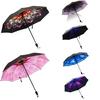 1pcs Upside Down Inverted Floral Umbrella Double Layer Windproof Reverse-Design