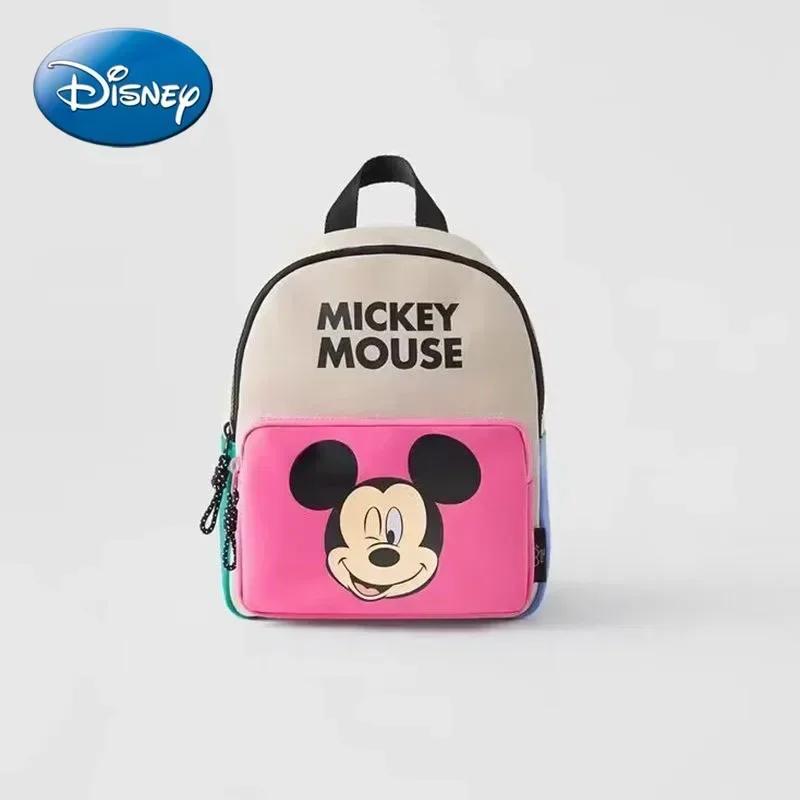 Disney Милый детский рюкзак Микки Маус для девочек с мультяшным принтом, большая вместимость для хранения книг, детский рюкзак в детский сад