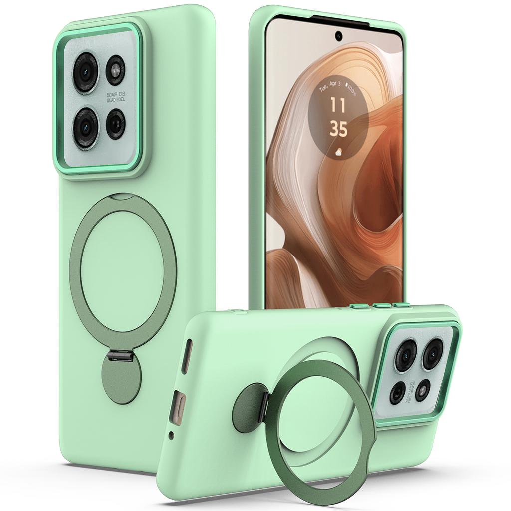 For Motorola Moto G75 5G Magnetic Case Rotating Ring Kickstand TPU + PC Back Cover