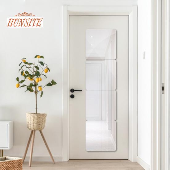 4 шт. полноразмерная наклейка на зеркальную плитку, самоклеящаяся, водонепроницаемая