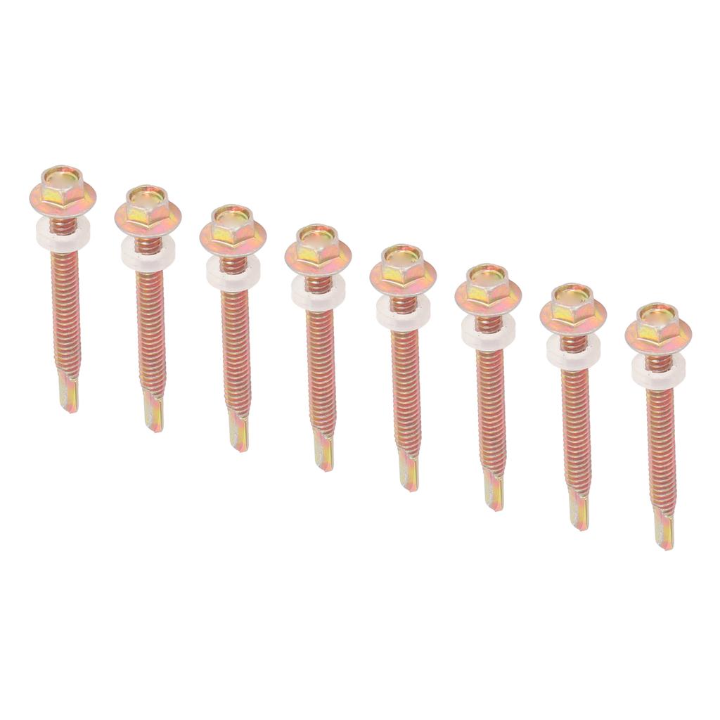 200PCS 5.5x50mm Hex Head Screws Color Galvanized Carbon Steel Self Drilling Screw for Home and Construction