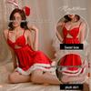 Сексуальное красное платье-комбинация без спинки с бантом, рождественское нижнее белье, пижама