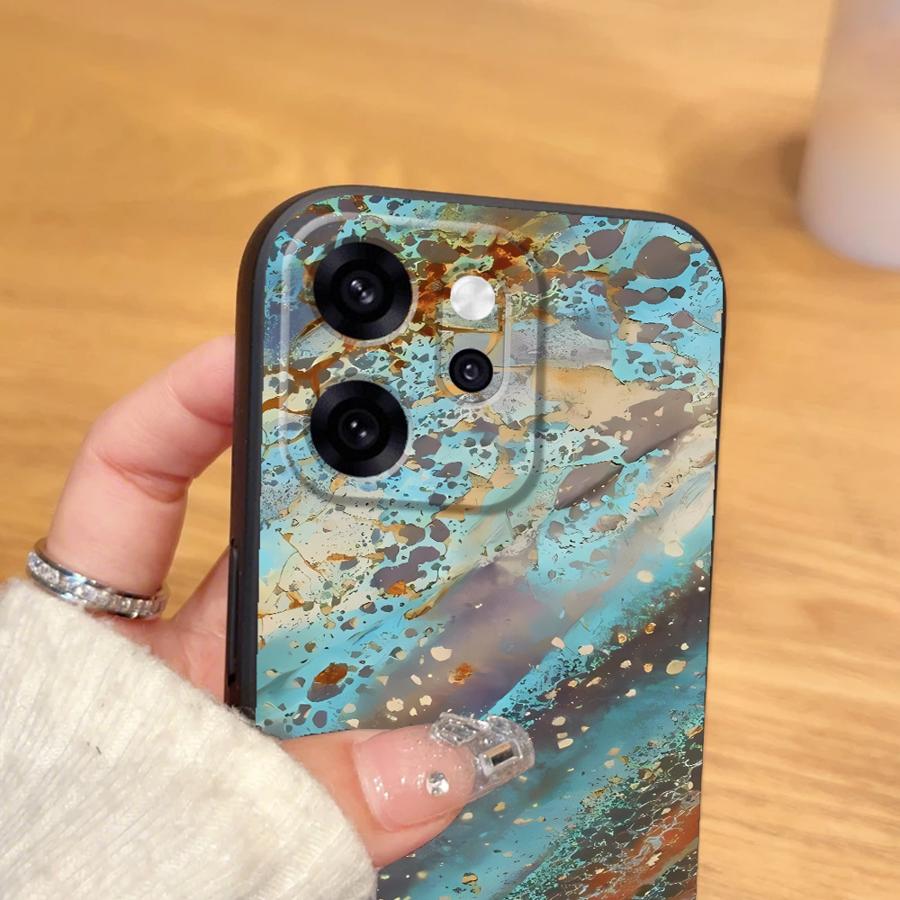 Ретро Чехол с Ржавыми Пятнами для Oppo A78 A93 A98 A83 Reno 4F 5 6 7 8 10 11 14 A84 F9 F11 F29 A74 A76 A96 Чехол для Телефона