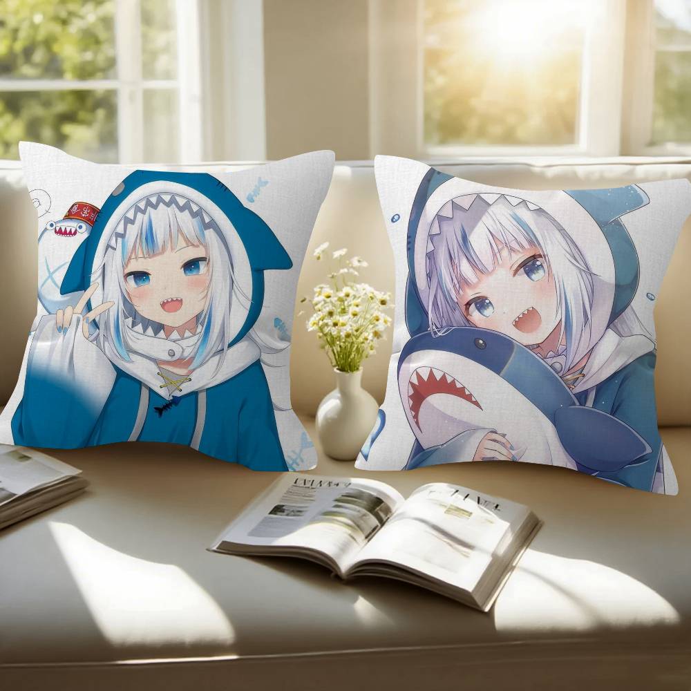Anime Gawr cute Gura Personalized Pillow Cover Kids Bedroom Wild Party Decor Pillowcase kid Birthday shower Gift
