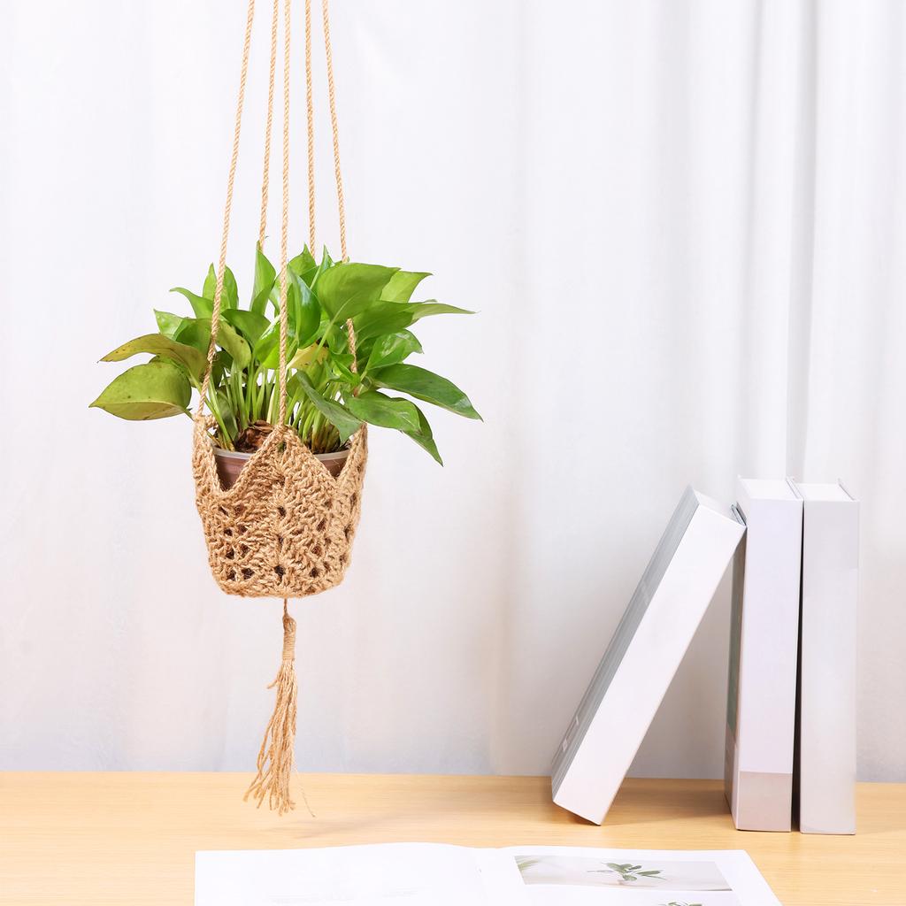 2Pcs Macrame Plant Hanger Baskets Flower Pot Holder with Hook Balcony Planter Basket Decor Lifting Rope Home Garden Supplies