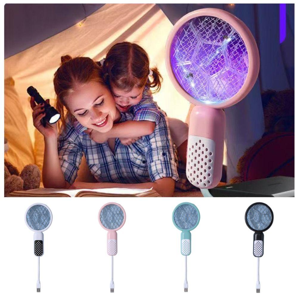 UV Light Insect Racket Mini Fly Bug Zapper Physical Mosquito Trap Racket  Camping