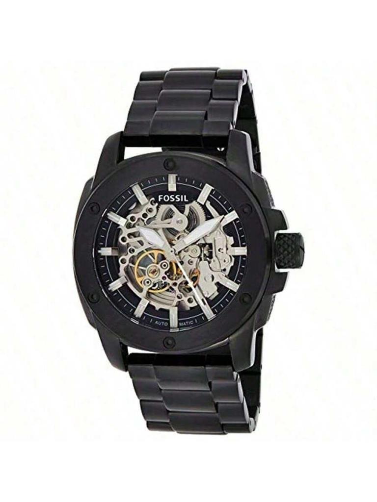 Fossil Мужские кварцевые часы из нержавеющей стали с тремя стрелками, корпус из нержавеющей стали/зеркало из устойчивого к царапинам стекла ME3080