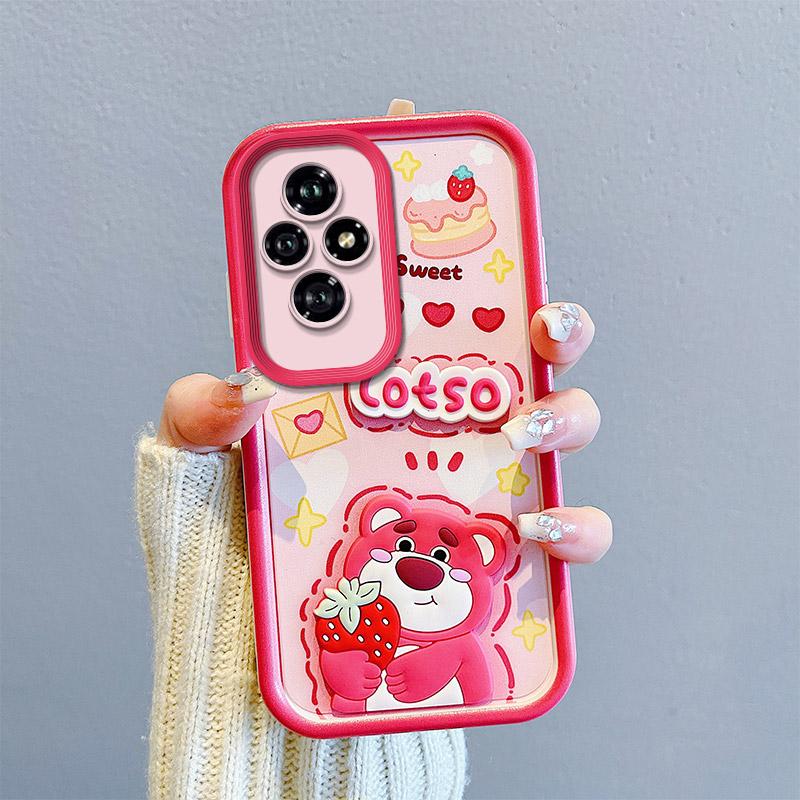 KEYSION Противоударный чехол для HONOR 200 Pro 5G с ремешком, мягкий силиконовый милый 3D-мультяшный чехол для телефона-куклы для Huawei Honor 200 5G