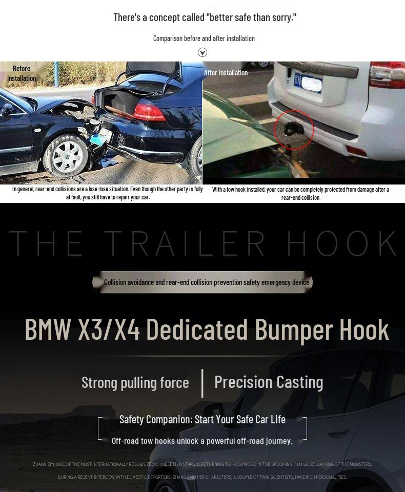 Совместимый набор фаркопа и заднего буксировочного крюка для BMW X3/X4