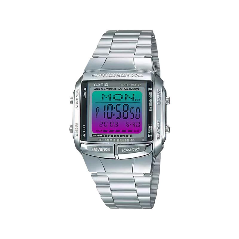 Casio Индивидуальные часы, модифицированная серия, стиль Y2K Millennium, электронный механизм, металлический ремешок, тот же стиль для мужчин и женщин, цвет QingMeiLian
