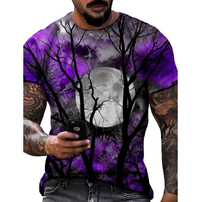 Новая летняя мужская модная футболка индивидуального цвета с принтом лунного света Мужская футболка Топ