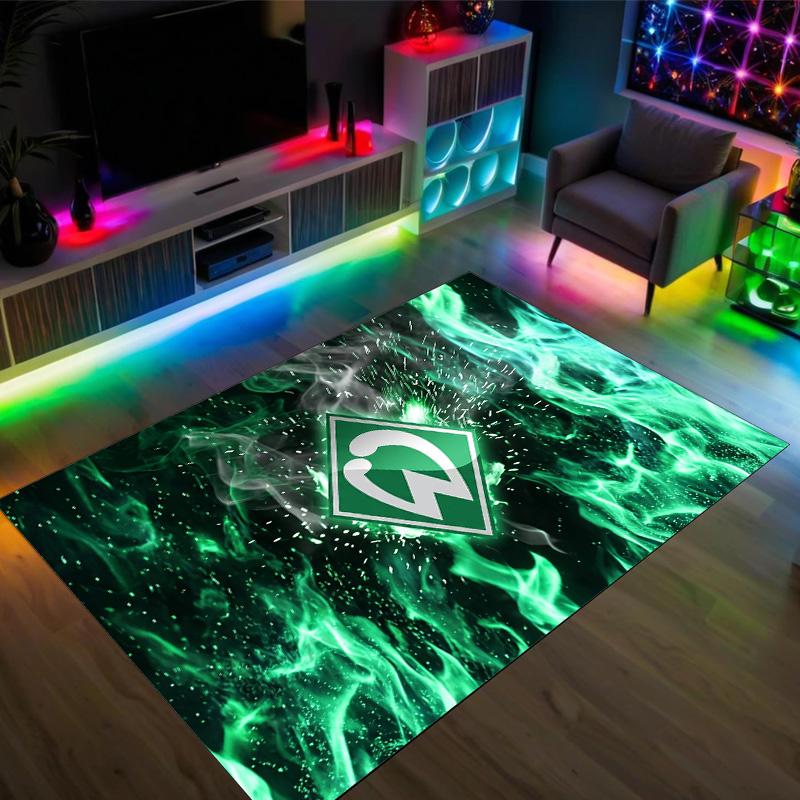 Werder Bremen Football Design Crystal Velvet Carpet Cozy Non?Slip Printed Rug For Bedroom Living Room Entrance