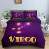 Constellation King Queen Duvet Cover Astrological Bedding Set for Kids Teens Adults Psychedelic Tarot Astrology Soft Quilt Cover