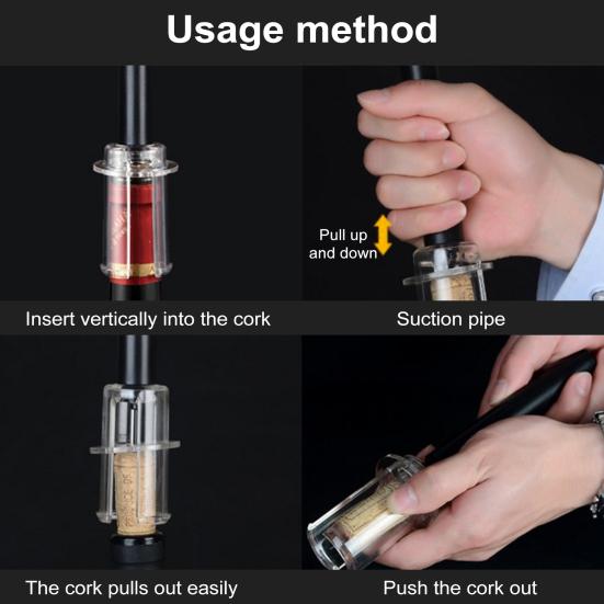 Набор для извлечения пробок с помощью воздушного насоса Набор для извлечения пробок с помощью пневматического насоса Набор для извлечения пробок с помощью пневматического насоса для бутылок Простой инструмент для извлечения пробок для любителей вина