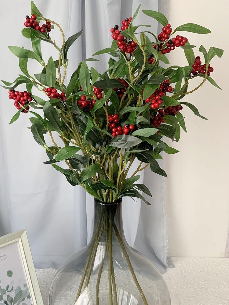 6 шт. 64 см. Благоприятные фруктовые букеты с листьями, искусственные растения, имитация фруктов, счастливые фрукты для Рождества, свадьбы, домашней вечеринки, центральные украшения, декор