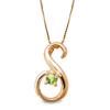 Miwahouseki Initial Selectable Birthstone Pink Gold Alphabet Necklace August Peridot [Miwahouseki] [S]