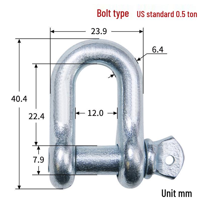 Chenghua Heavy Duty Galvanized D-Type Lifting Shackle Bow Bolt