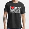 Летняя мужская мода повседневные рубашки с короткими рукавами I Love My Cougar Girlfriend черные футболки большие футболки