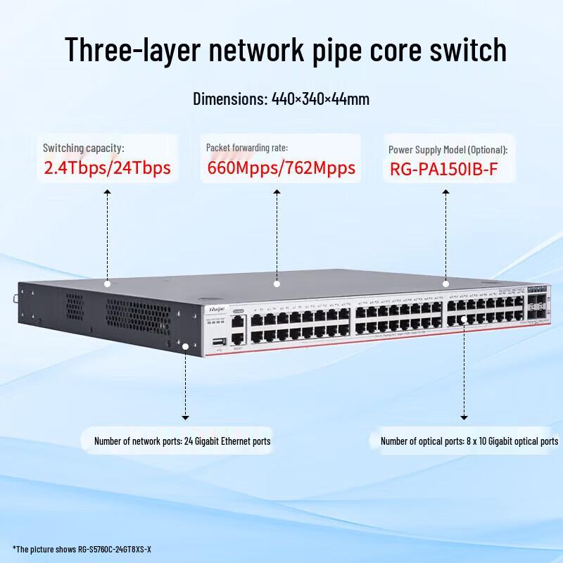 Ruijie RG-S5760C-24GT8XS-X 24-Port Managed Layer 3 Gigabit Switch