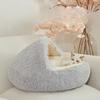 Гнездо для кошек с длинной шерстью, одеяло для домашних животных, универсальное зимнее теплое полузакрытое спальное место для кошек