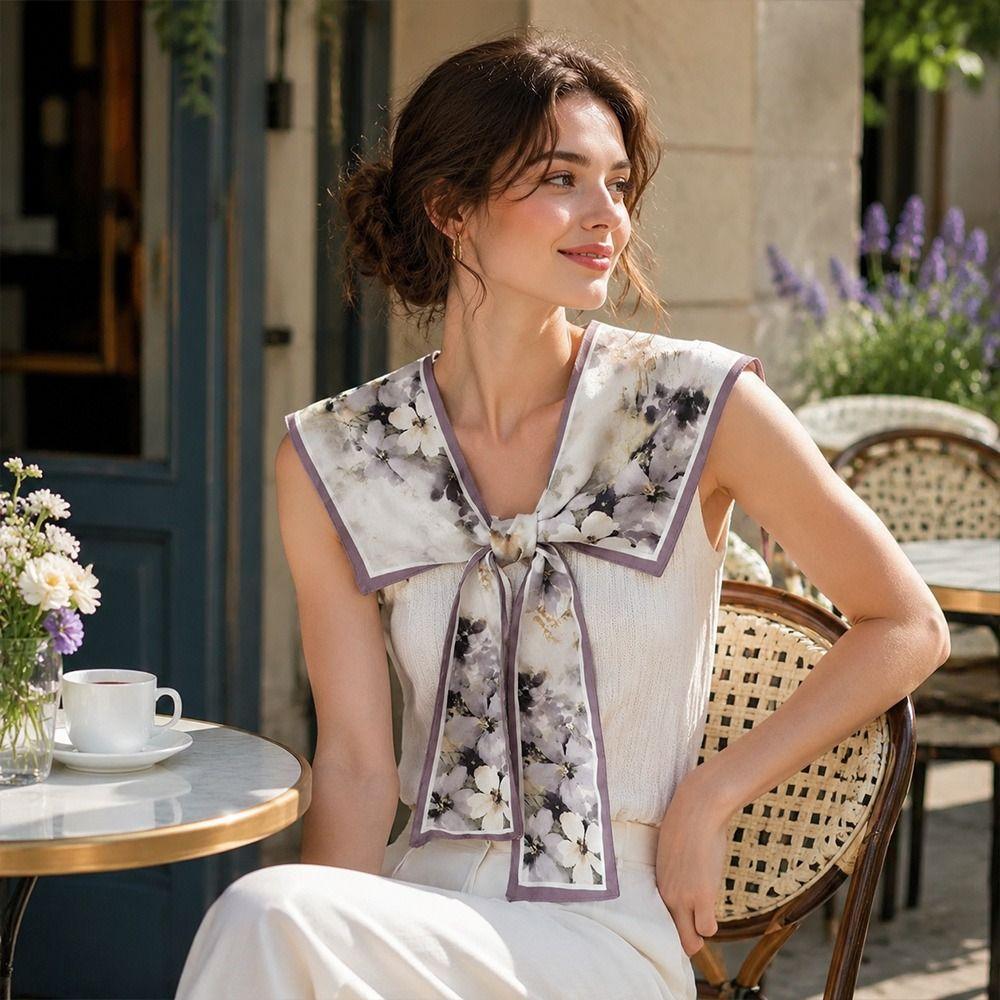 Floral Pattern Shirt Fake Collar Summer Shoulder Wraps New False Fake Collar Women