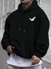 Minimalist Bird Graphic Printing Autumn and Winter Pure Cotton Men's and Women's Hoodies Outdoor Street Sports Training Brand