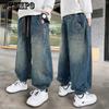 Джинсы для мальчиков Детская одежда Осень Мальчиковые корейские брюки Детские свободные брюки