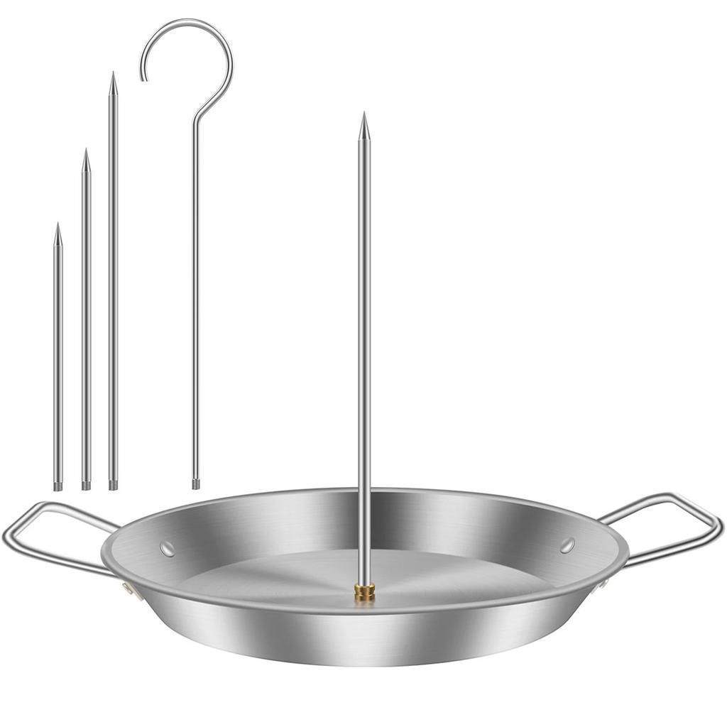 Vertical Skewer 304 Stainless Steel Pastor Skewer for Grill Durable Vertical Skewer Stand with 3 Removable Spikes 8/10/12 Inch