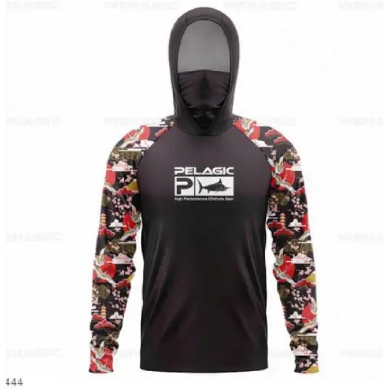 PELAGIC Рыболовный костюм с длинным рукавом, капюшоном и маской, защита от солнца, для луя, дышащий, повседневный, спортивный