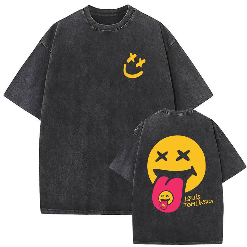 Louis Tomlinson How Did I Get Here Tour Retro Washed T Shirt Men Women Summer Clothing Fashion Cotton Short Sleeve Tshirt