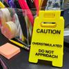 Caution Overstimulated Desk Sign Do Not Approach Caution Sign Humor Gag Mini Warning Signage for Offices Workstations Decoration