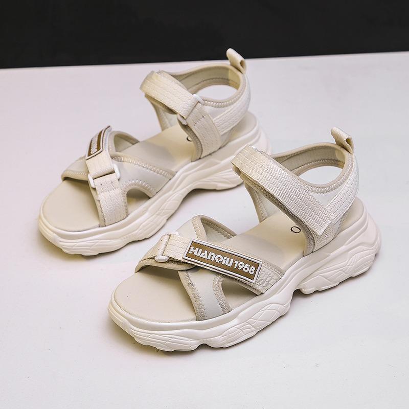 Спортивные сандалии женские летние новые дышащие повседневные сандалии на платформе с кексами импортные сандалии на липучках женские