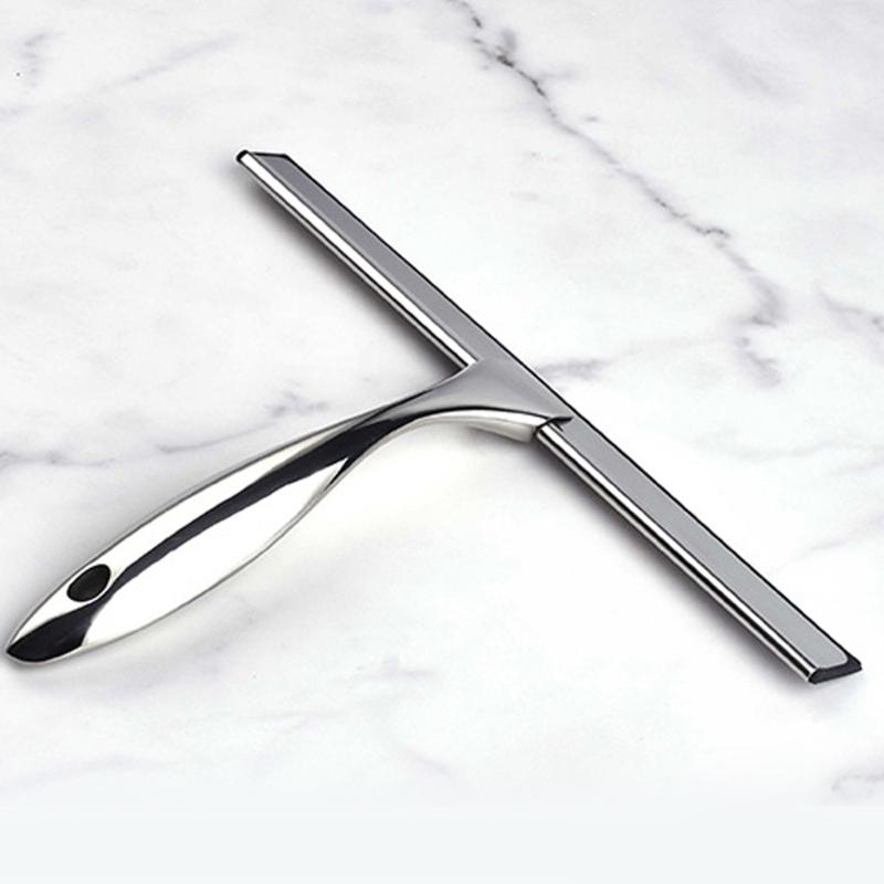 Stainless Shower Squeegee Cleaner Wiper Scraper Glass Cleaning Tools Water Blade for Cleaning Car Windows Shower Mirror