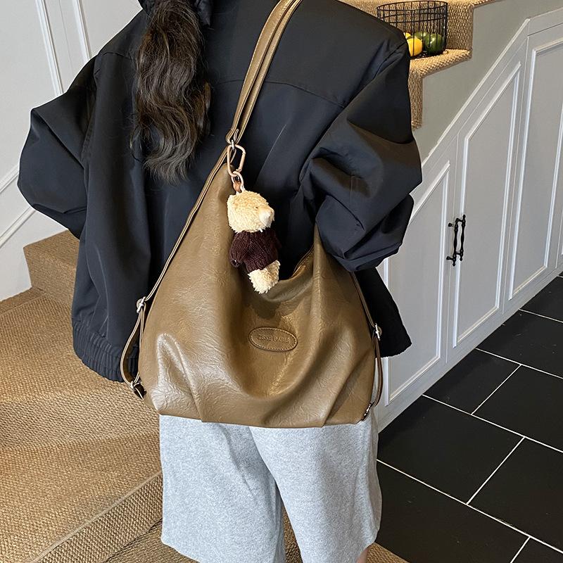 Винтажная сумка-тоут для通勤, женская, большой вместимости, новая коллекция осень-зима 2025, повседневная на плечо, сумка-мессенджер, многофункциональный рюкзак