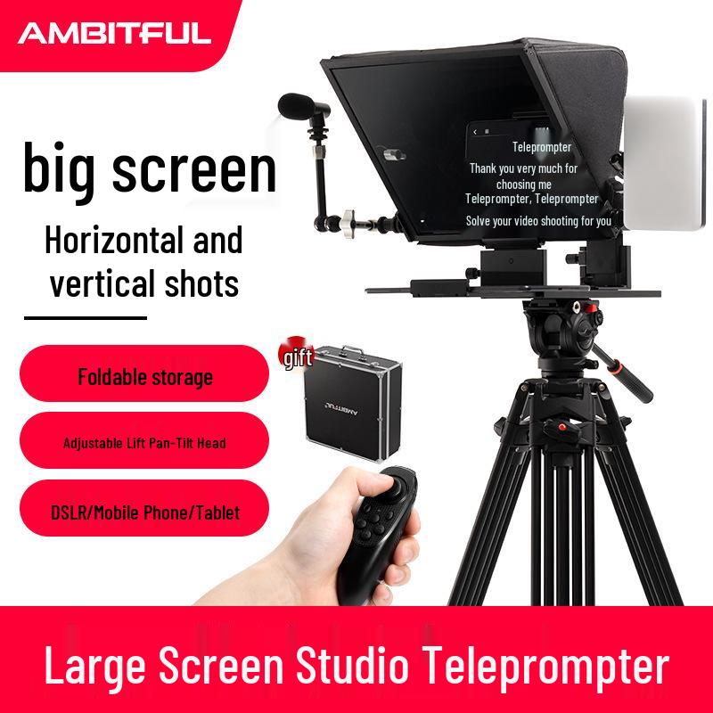 Телесуфлер Ambitful T16 с большим экраном для DSLR-камер и прямых трансляций на мобильные устройства