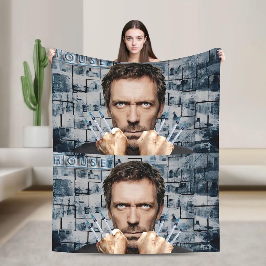 Плед House MD Хью Лори Доктор Хаус Плюшевый Винтажный Теплый Плед для Покрытия Стула Дивана Весна Осень