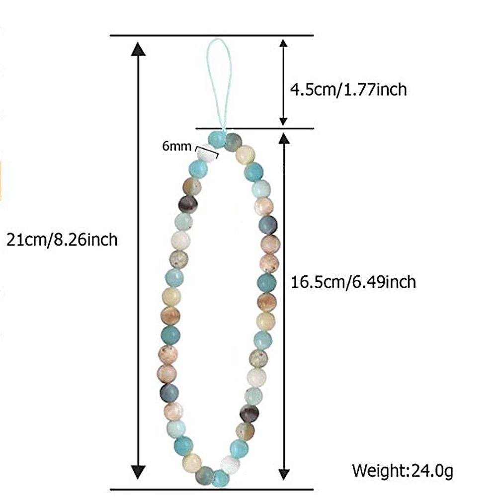 Straps Cell Phone Lanyard Stone Beaded Phone Chain Natural Stone Phone Lanyard Trendy Stone Lanyard
