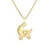 Children's Pendant - LÉA &; ARTHUR - Heart Stroller - 375 Yellow Gold - Quality Jewelry - Gift Bag Included