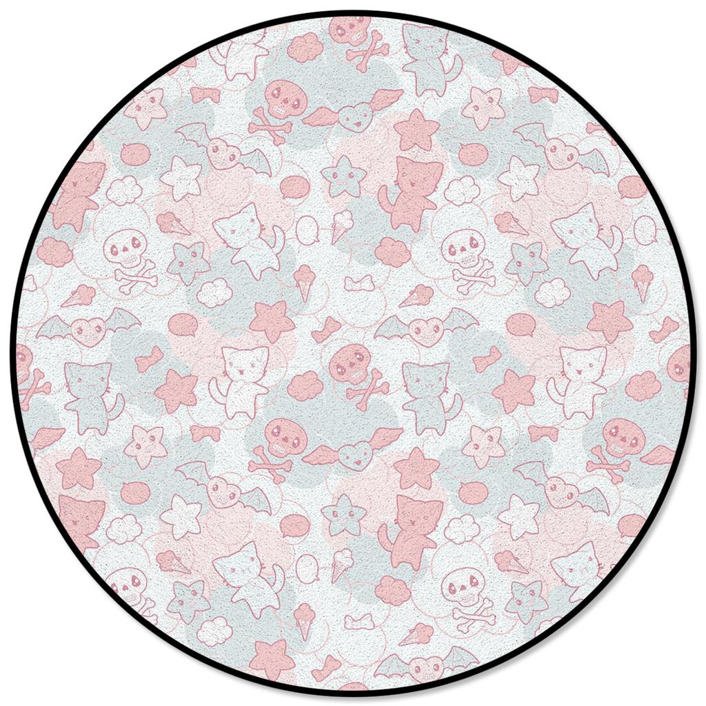 Черный Ведьма Череп Луна Гадание Печати Круглый Ковер Гостиная Спальня Нескользящий Напольный Коврик Современный Домашний Декор Круглый Ковер