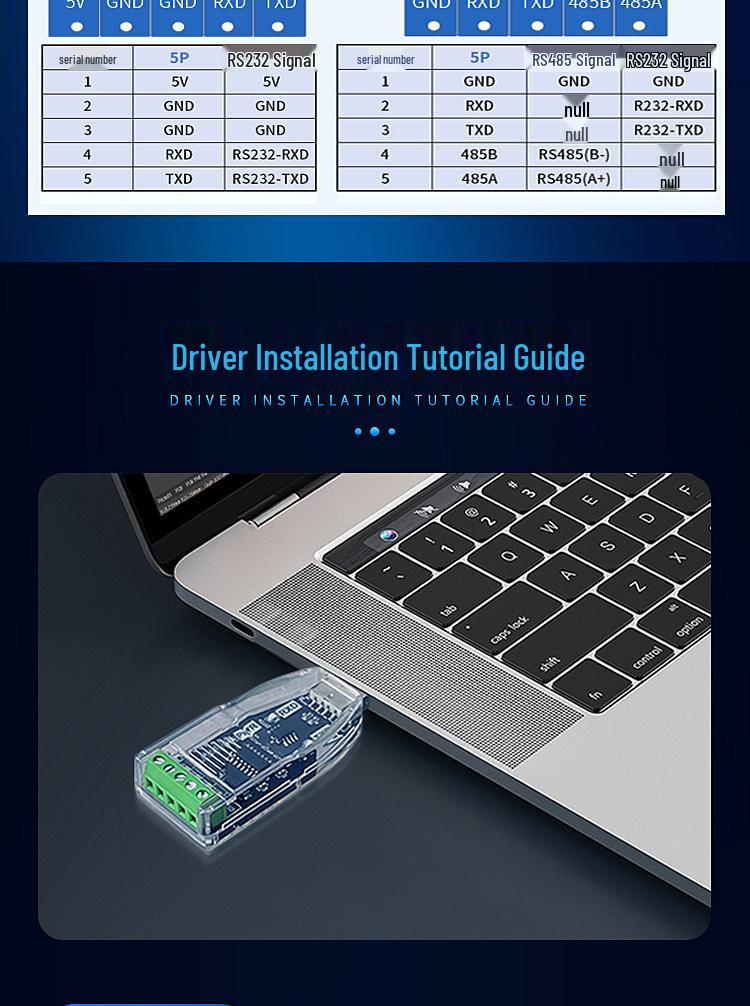 USB to RS485/232/422 Serial Communication Interface Converter for Laptops