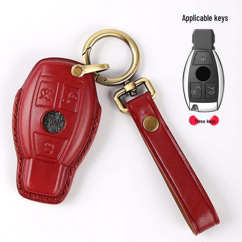 Чехол для смарт-ключа автомобиля из натуральной кожи ручной работы для Mercedes - Полная защита