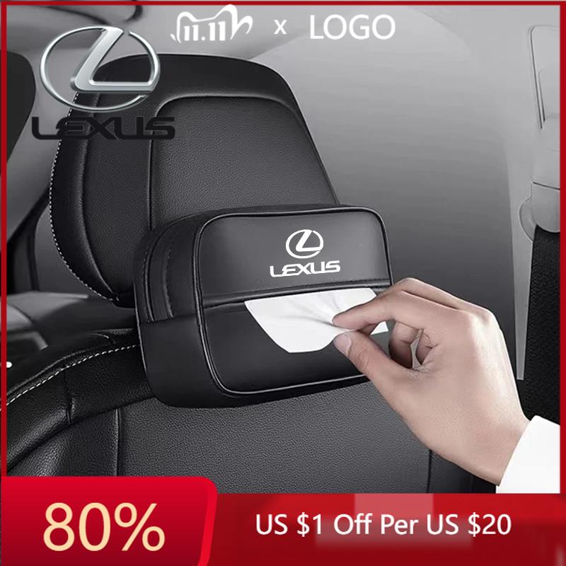ZAG1 2026 Hot Interior Stickers Car Logo Tissue Box Seat Hanging Paper Towel Storage Bag For Lexus RX300 IS200 IS250 ES350 Ct200h UX2