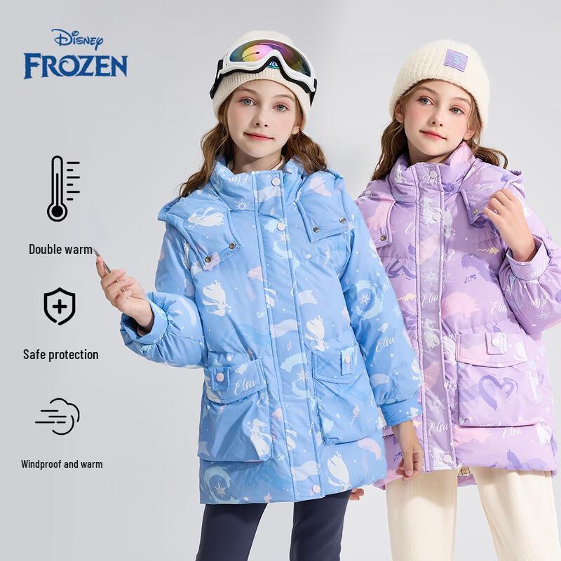 Disney Girls' Printed Mid-Length Duck Down Jacket