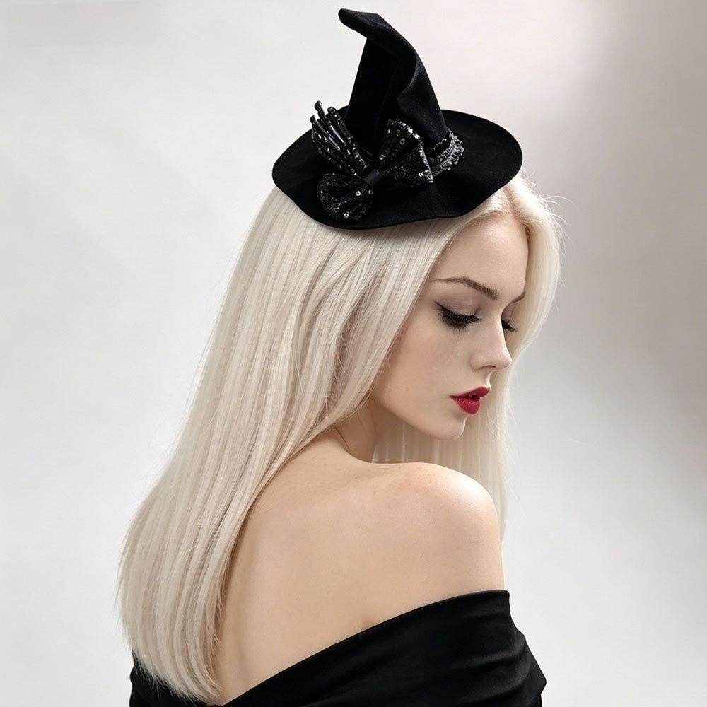 Skull Spider Witch Hat Hair Clip Gothic Style Witch Hairpins Halloween Hair Clip Halloween Party
