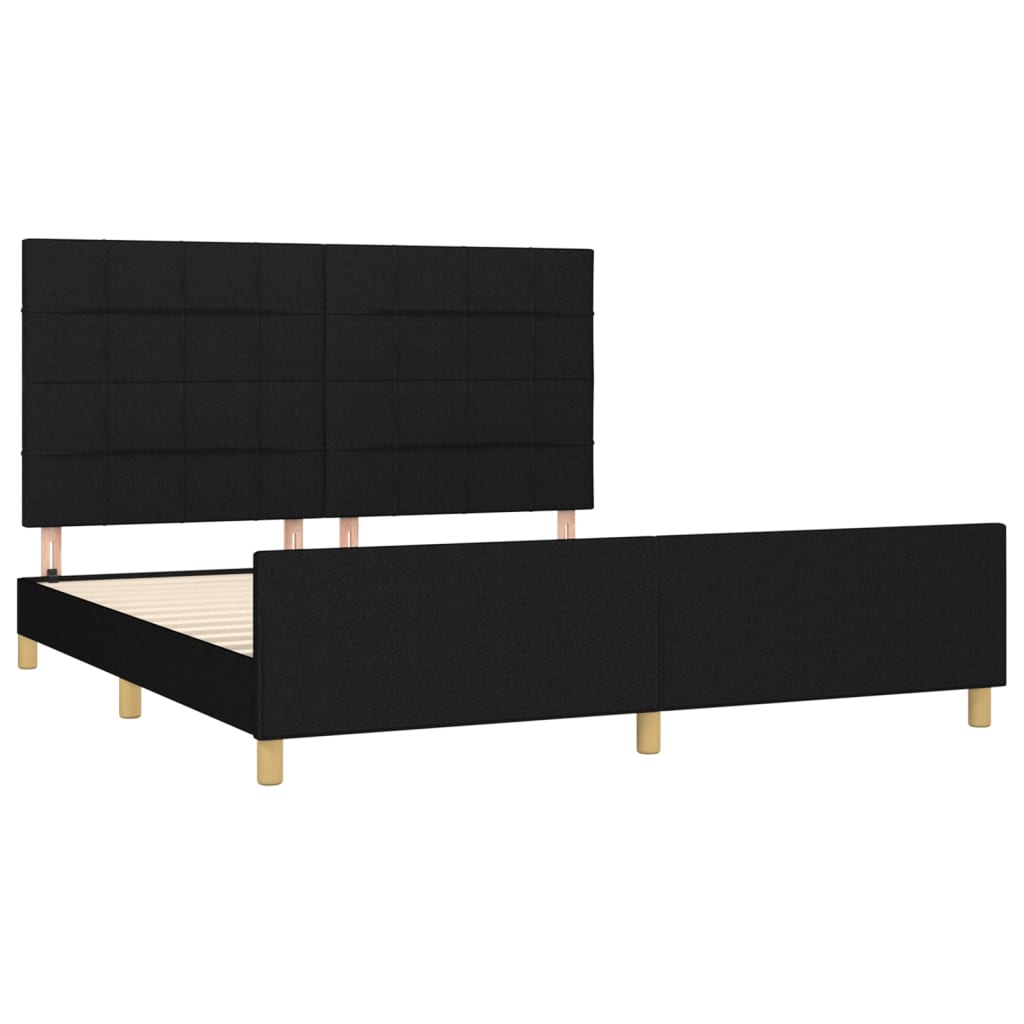 Каркас кровати без матраса Черный 160 x 200 см Ткань
